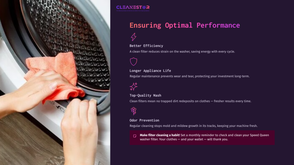 A Person Cleaning A Washer Filter With A Cloth, Highlighting The Filter'S Intricate Grate Design, Set Against A Dark Background.