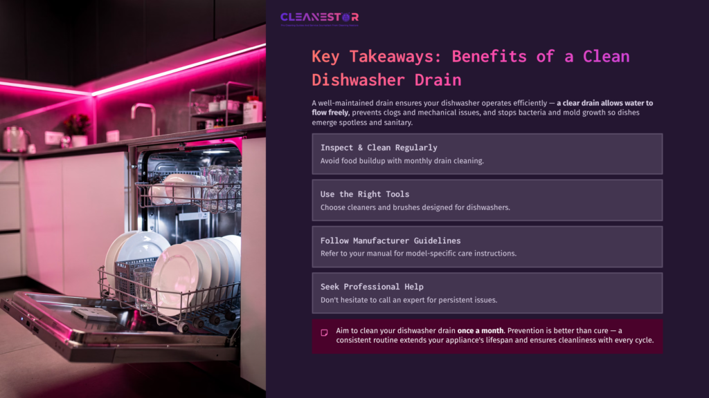 A Dishwasher With Open Door, Displaying Clean Dishes Inside; Pink Lighting Highlights The Modern Kitchen Setting And Maintenance Tips.