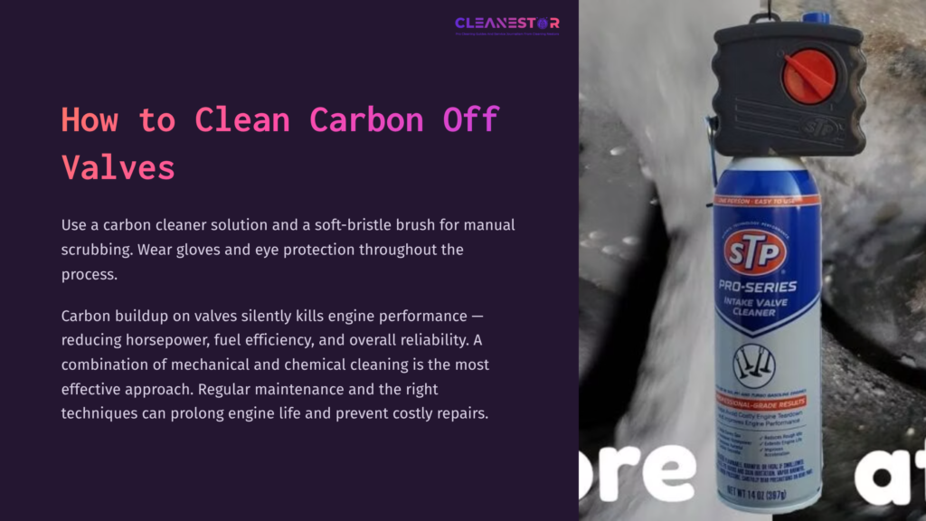 A Can Of Carbon Cleaner With A Black Nozzle Stands Against A Blurred Background, Highlighting The Product'S Labeling And Design.