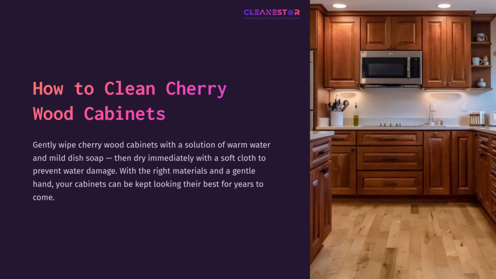 Bright Kitchen Featuring Cherry Wood Cabinets, A Light Countertop, And Warm Wooden Floor, Creating A Cozy And Inviting Atmosphere.