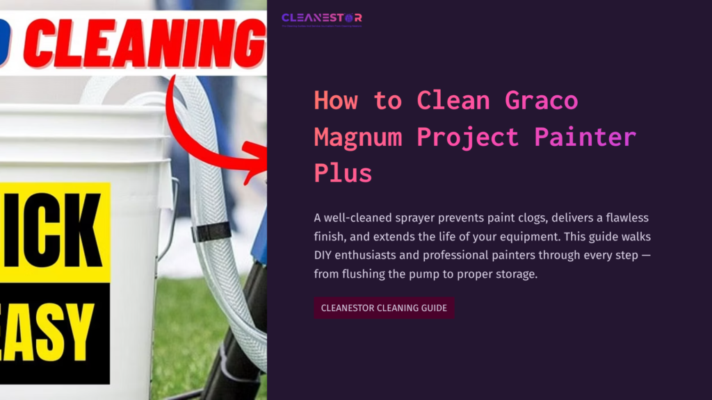 A Close-Up Of A Paint Sprayer Connected To A Hose, With A White Bucket In The Background, Emphasizing Ease Of Cleaning.