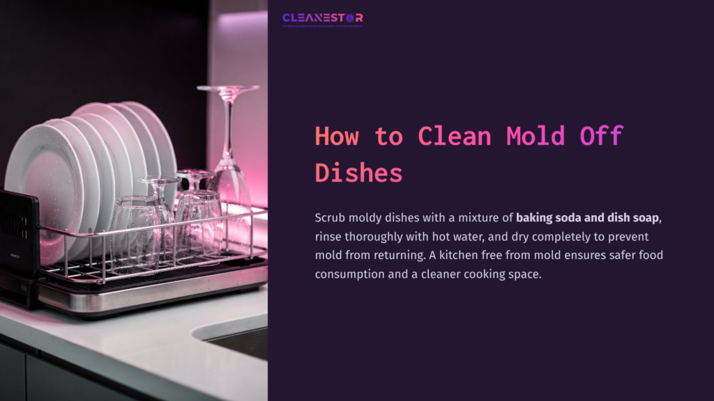 Clean Dishes And Glassware Neatly Stacked In A Dish Rack, With A Dark Countertop And Soft Purple Lighting, Emphasizing Cleanliness.