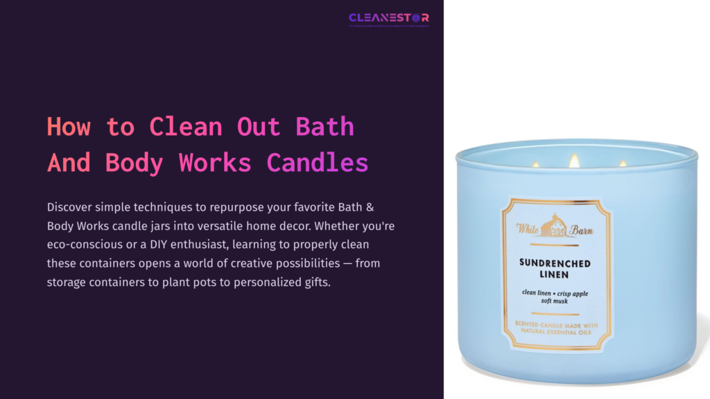 A Light Blue Candle Jar Labeled &Quot;Sun-Drenched Linen&Quot; With A White Lid, Placed Against A Dark Purple Background.