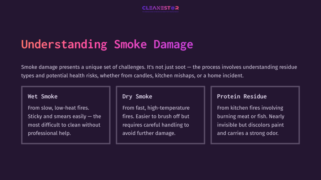 Understanding Smoke Damage: Sections On Dry Smoke, Protein Residue, And The Importance Of Addressing Different Types Of Smoke Damage.
