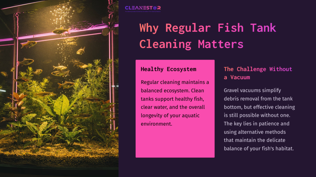 Vibrant Fish Tank Scene With Various Fish And Plants, Illuminated By Soft Lighting, Showcasing Aquatic Life In A Balanced Ecosystem.