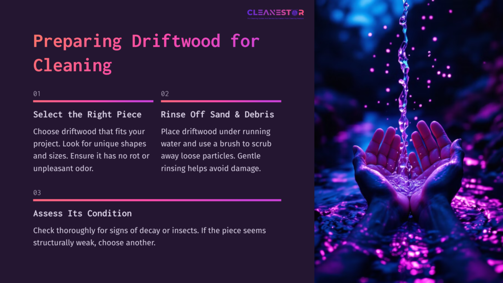 A Vibrant Image Of A Hands Cupping Water, With Purple Hues And Splashes, Illustrating The Process Of Rinsing Driftwood For Cleaning.