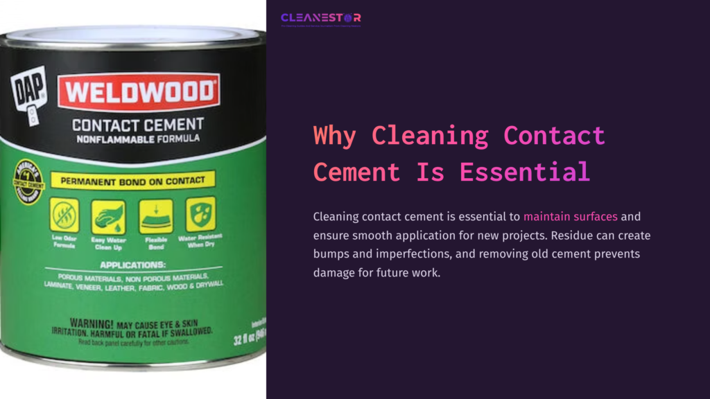 A Green Can Of Weldwood Contact Cement With A White Lid, Featuring Labels Detailing Its Uses, Warnings, And Application Instructions.