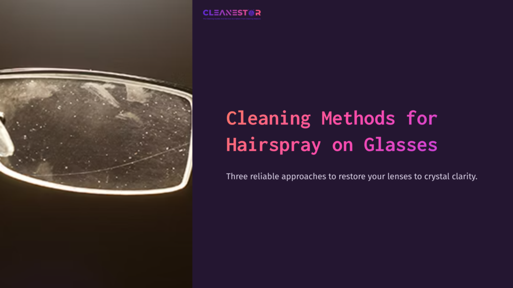 Close-Up Of Glasses With A Smeared Lens, Showcasing Particles And Residue, Set Against A Dark Background With Text On The Side.