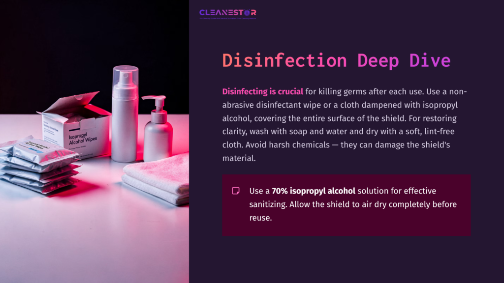 Arrangement Of Cleaning Supplies, Including Isopropyl Alcohol, A Spray Bottle, Cloth, And Soap, Set Against A Vibrant Pink Background.