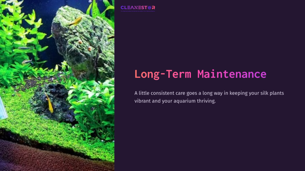 Vibrant Aquarium Scene Featuring Lush Green Silk Plants, Colorful Fish, And A Rocky Background Under Water, Emphasizing Aquatic Life.