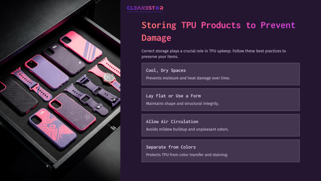 A Collection Of Tpu Phone Cases And Watch Bands Displayed In A Dark Layout, Showing Vibrant Colors Like Purple And Pink Against A Contrasting Background.
