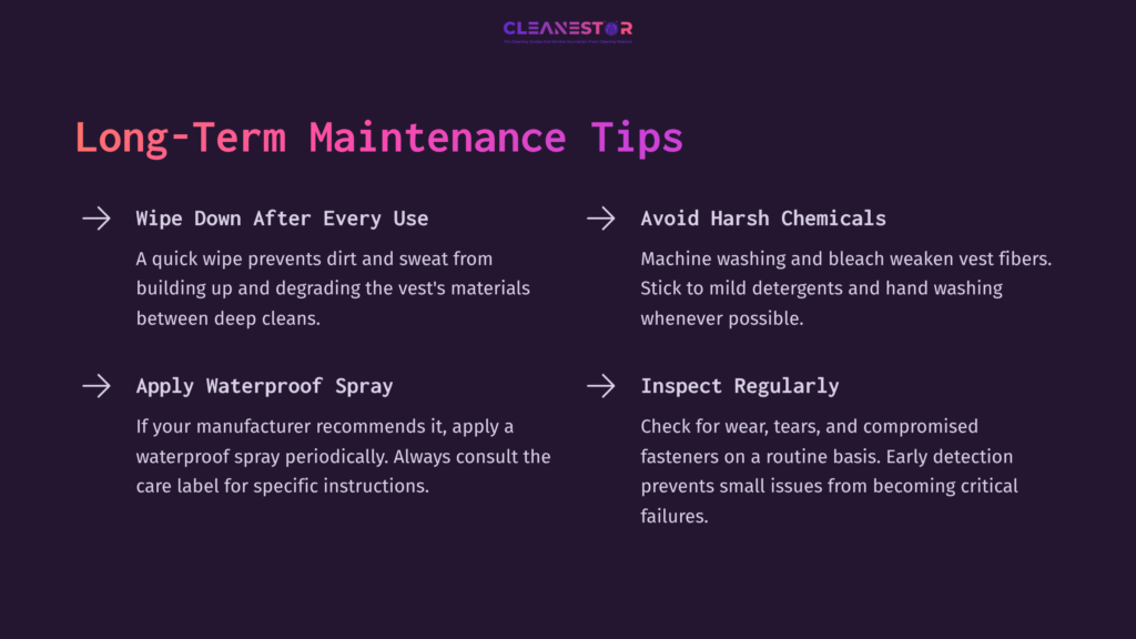 9 Long Term Maintenance Tips Long-Term Maintenance Tips For Iotv: Wash After Use, Apply Waterproof Spray, Avoid Harsh Chemicals, And Inspect Regularly.
