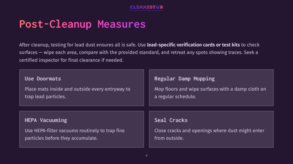 Post Cleanup Measures