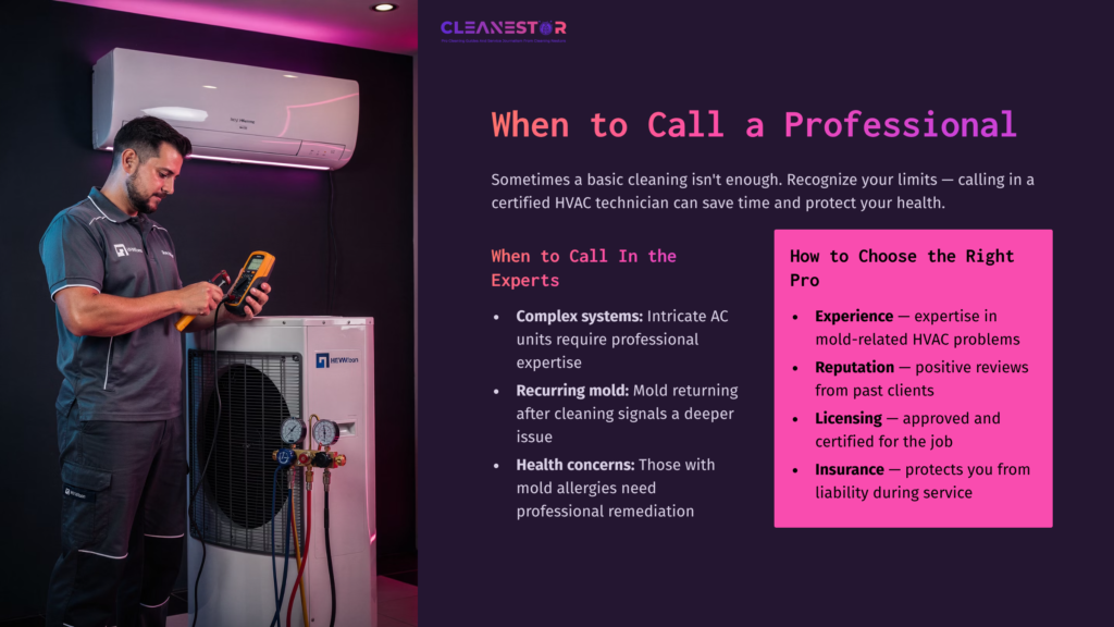 A Technician Inspects An Air Conditioner With A Multimeter, Surrounded By Pink And Purple Lighting, Emphasizing Hvac Maintenance.