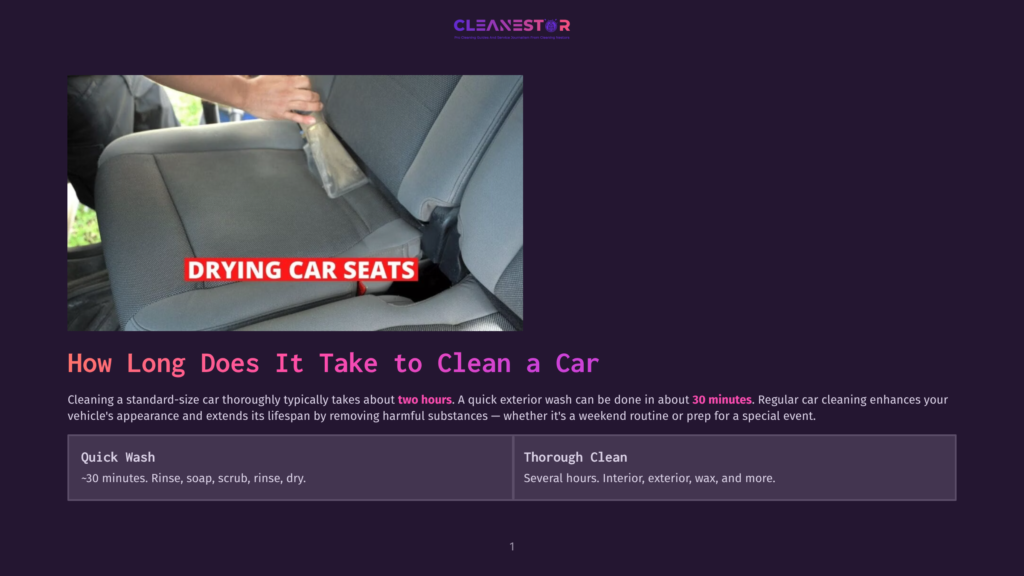 Close-Up Of A Person Using A Brush To Clean A Car Seat, With The Text &Quot;Drying Car Seats&Quot; Visible On The Image.
