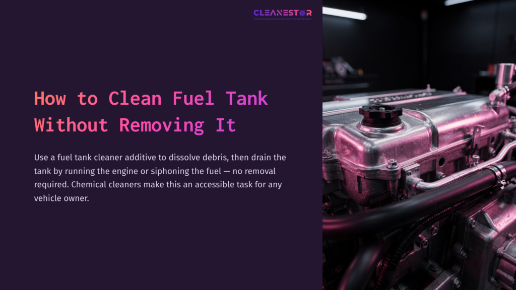 Title Style Text On The Left Alongside A Shiny Engine In A Dimly Lit Garage, Featuring Purple And Black Tones, Emphasizing A Clean Appearance.