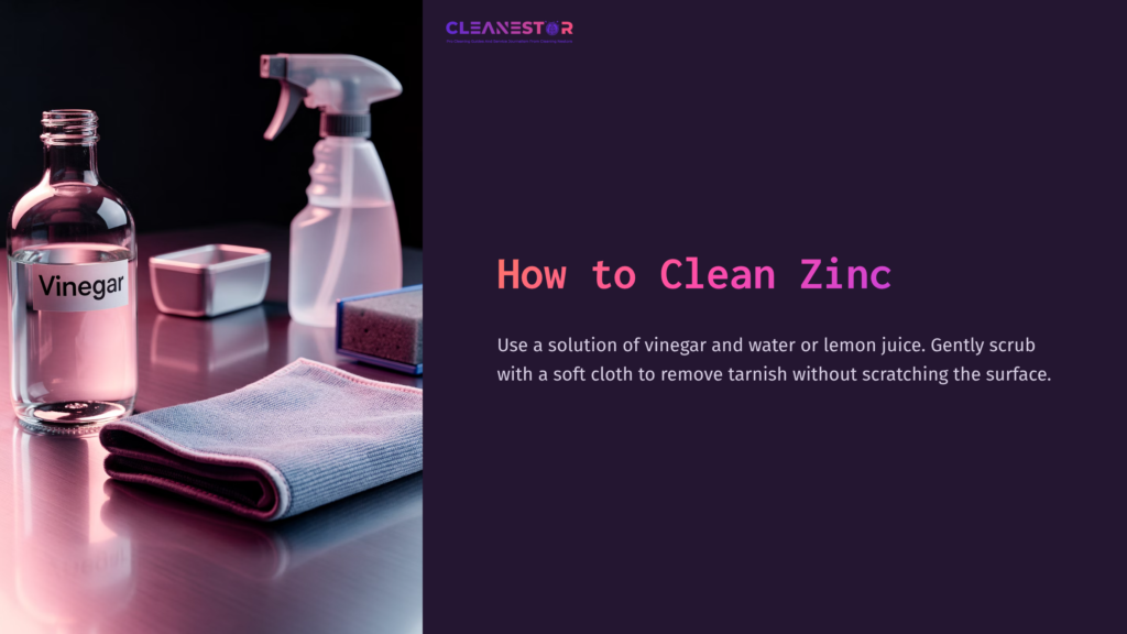 Clear Glass Bottle Labeled &Quot;Vinegar,&Quot; Accompanied By A Spray Bottle, Cloth, Sponge, And Container On A Sleek Surface, With A Dark Background.