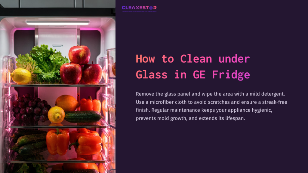 Colorful Fruits And Vegetables Are Neatly Arranged In A Ge Fridge, Showcasing Various Items Like Apples, Grapes, And Bell Peppers.