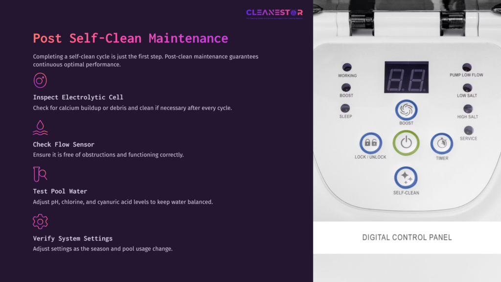 Digital Control Panel Displaying Maintenance Instructions For Intex Saltwater System, Featuring Buttons For Various Operations And Settings.
