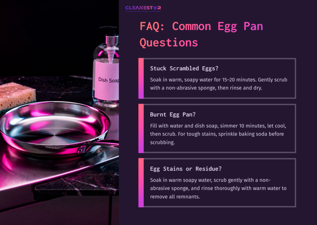 Silver Frying Pan On A Black Surface With Soap And A Bottle Of Dish Soap. Colorful Lighting Highlights Cleaning Tips In The Background.