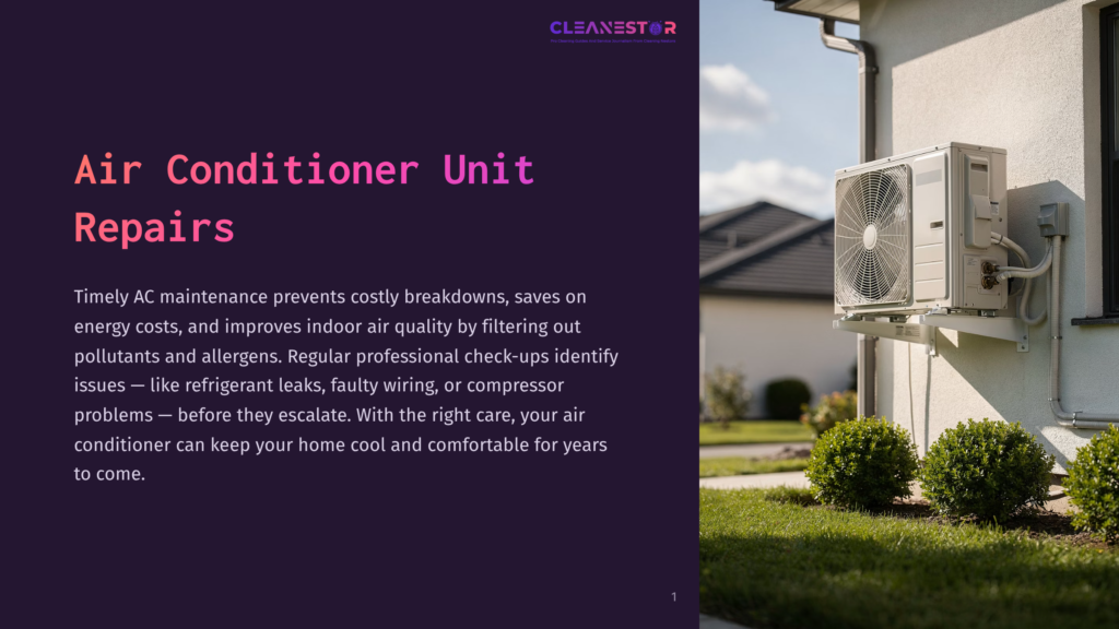 An Outdoor Air Conditioner Unit Is Mounted On A White Wall, With Copper Refrigerant Lines Running To The Side. Lush Green Bushes Are Visible Below The Unit.