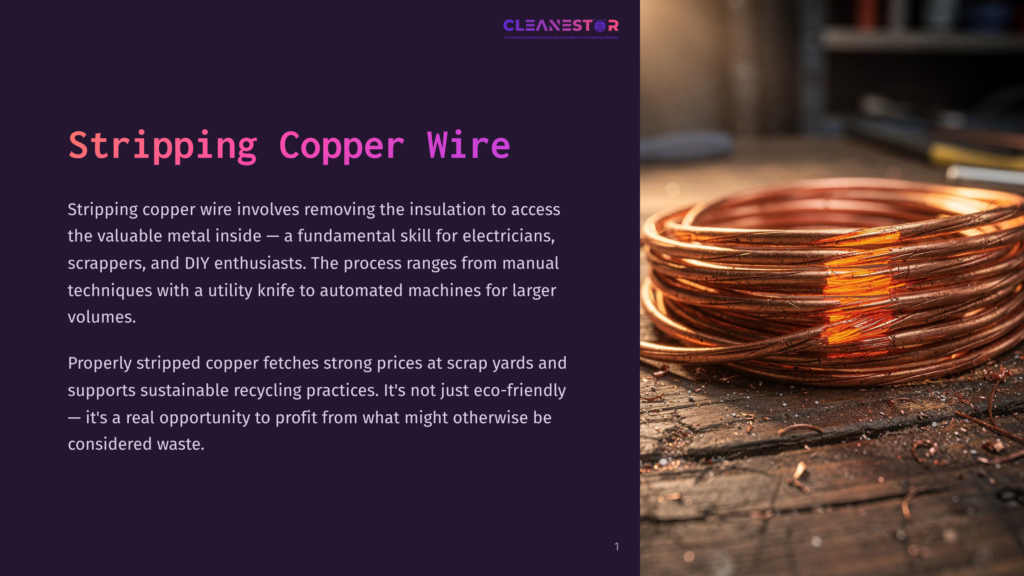 A Close-Up, Rustic View Of A Coil Of Stripped Copper Wire, Glowing With Internal Heat, Resting On A Rough Wooden Surface Scattered With Copper Scraps.