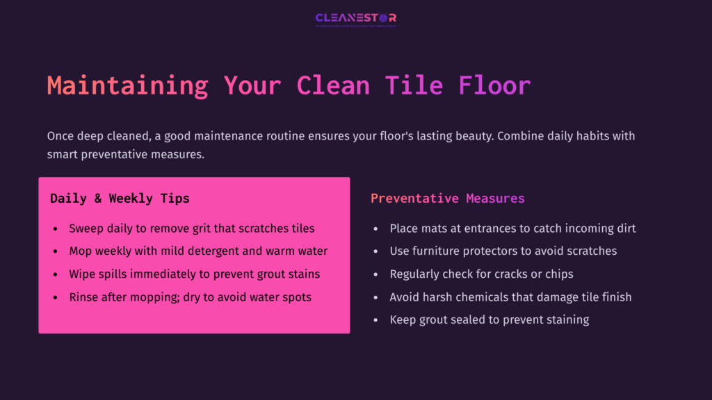 Tile Floor Maintenance Tips And Precautions