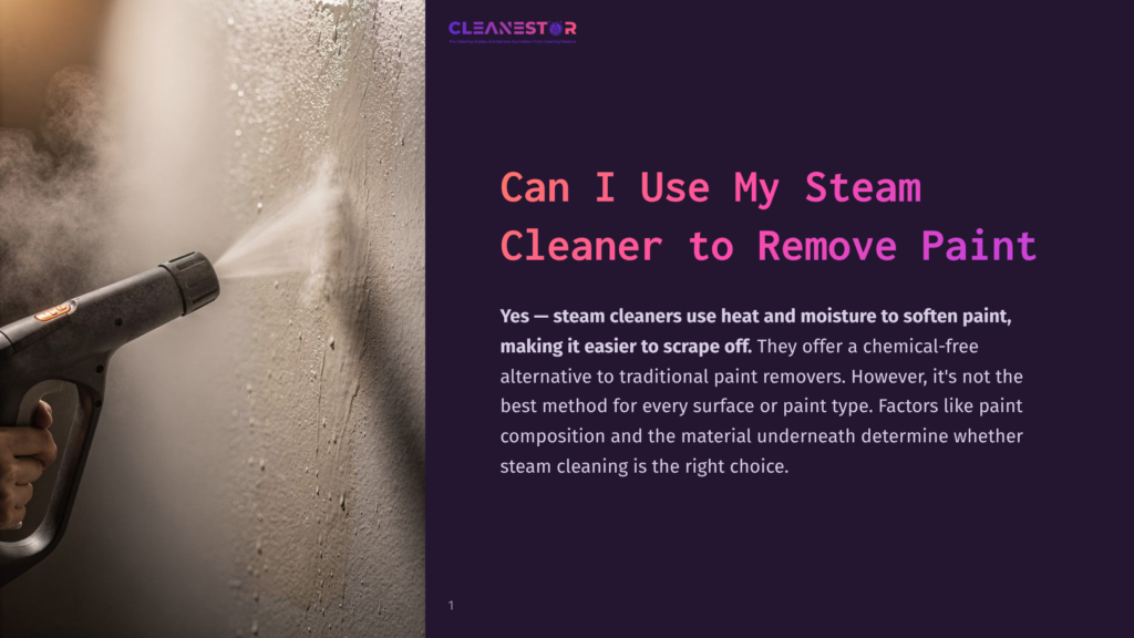 A Close-Up Of A Steam Cleaner Nozzle Spraying A Thick Cloud Of Steam Onto A Textured, Light-Colored Wall, Suggesting Paint Removal.