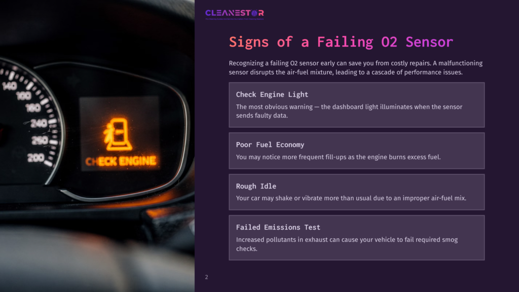 Close-Up Of A Car Dashboard Showing A Bright Orange &Quot;Check Engine&Quot; Light Illuminated, With A Tachometer And Speedometer Visible In The Background.