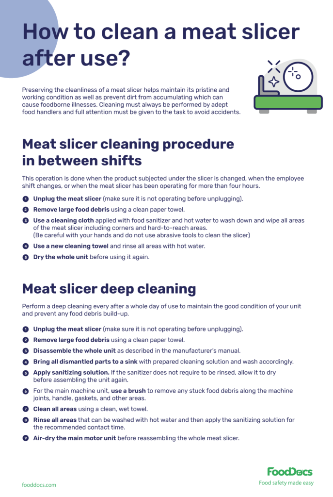 How Often Must A Meat Slicer Be Cleaned And Sanitized