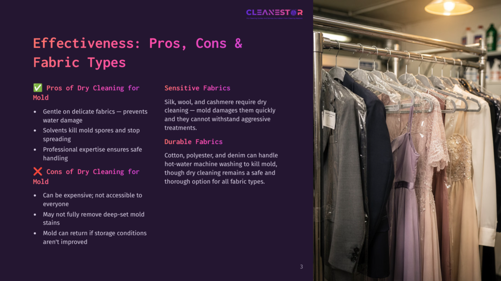 A Row Of Elegant, Formal Dresses And Suits Hang On A Clothing Rack In A Professional Dry Cleaning Establishment. The Garments Are Mostly In Plastic Garment Bags, Showcasing A Variety Of Colors And Styles, From A Sequined Gown To A Dark Suit.