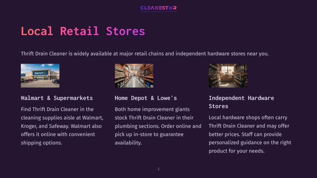 Three Images Showcasing Retail Locations: A Walmart Store Exterior, Aisles Of Home Depot Products, And A Well-Lit Hardware Store Interior.