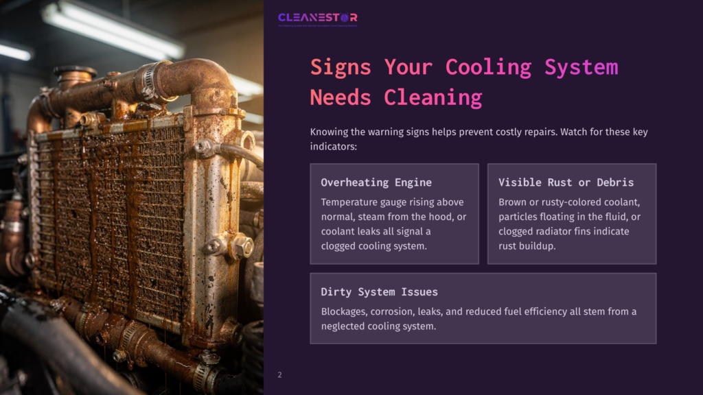 Close-Up Of A Heavily Corroded And Clogged Radiator, Covered In Rust And Debris, With Visible Signs Of Cooling System Issues.