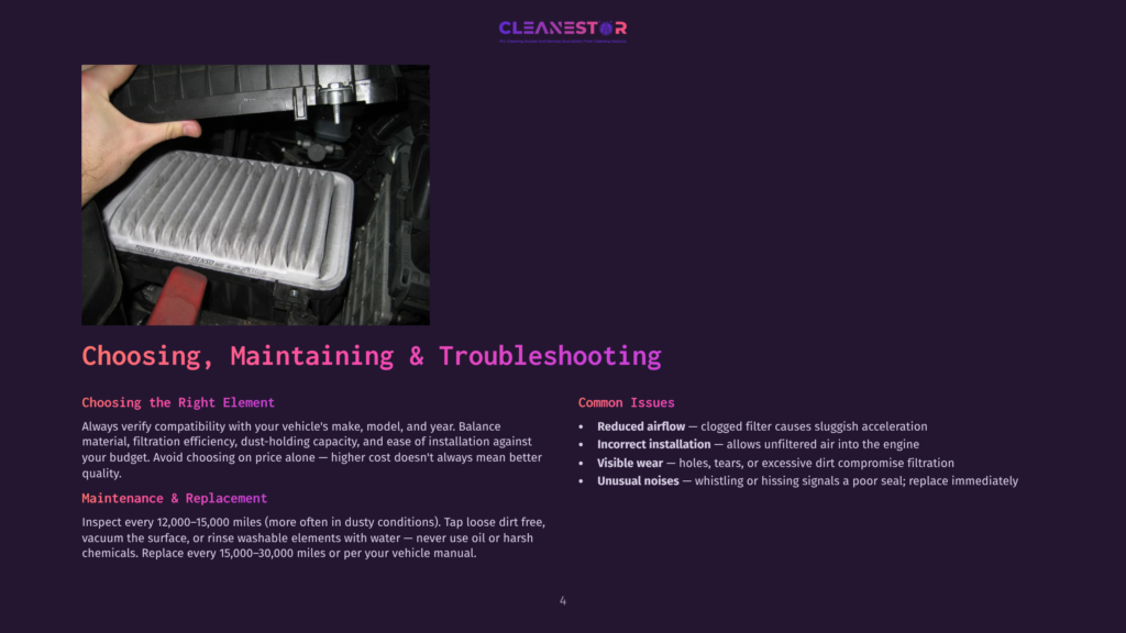 4 Choosing Maintaining And Troubleshooting A Hand Removes A Dirty Car Air Filter From An Engine Bay, Illustrating The Need For Regular Vehicle Maintenance And Filter Replacement To Ensure Optimal Engine Performance.