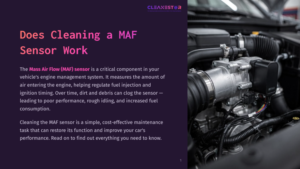 Close-Up Of A Car'S Mass Air Flow (Maf) Sensor, A Critical Engine Management Component, With Intricate Wiring And Hoses Visible In The Engine Bay.