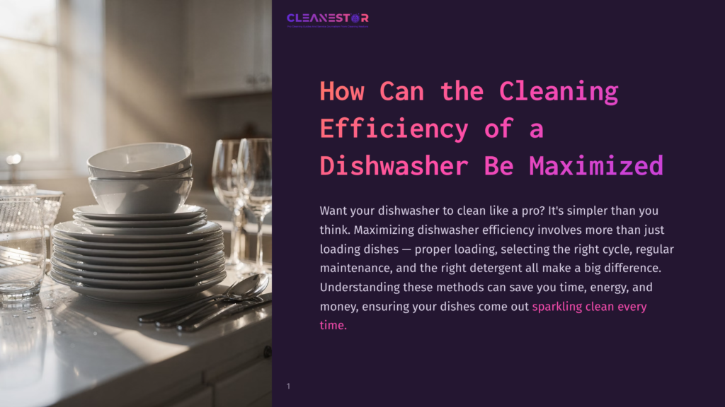A Stack Of Clean, White Dishes And Silverware Sits On A Sunlit Kitchen Counter, Next To A Window With A Blurred Background. The Text &Quot;Cleanestor&Quot; Is Visible At The Top Of The Image.