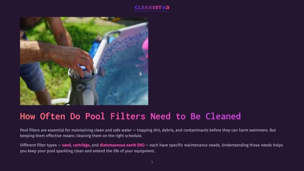 1 How Often Do Pool Filters Need To Be Cleaned Hands Clean A Pool Filter Cartridge, Showing A Person Maintaining Pool Equipment To Keep Water Clean And Safe.