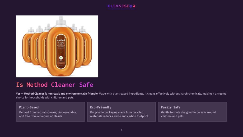 A Row Of Orange Method All-Purpose Cleaner Bottles With White Spray Tops, Featuring The Method Logo And &Quot;All-Purpose Cleaner&Quot; Text, Are Displayed Against A Dark Purple Background.