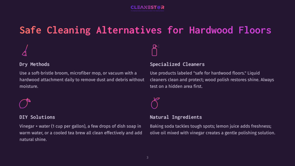 Safe Cleaning Alternatives For Hardwood Floors: Dry Methods, Specialized Cleaners, Diy Solutions, And Natural Ingredients.